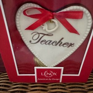 Lenox Teacher heart ornament
